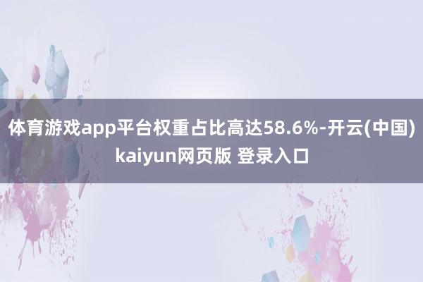 体育游戏app平台权重占比高达58.6%-开云(中国)kaiyun网页版 登录入口