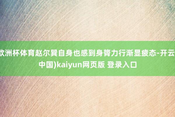 欧洲杯体育赵尔巽自身也感到身膂力行渐显疲态-开云(中国)kaiyun网页版 登录入口