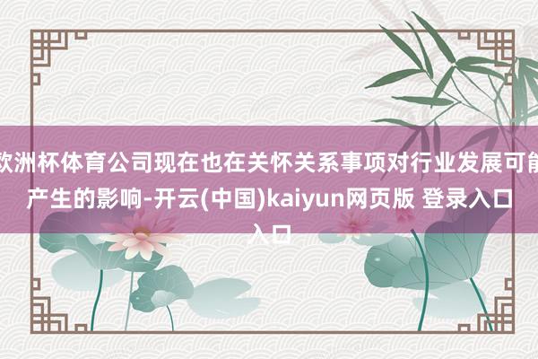 欧洲杯体育公司现在也在关怀关系事项对行业发展可能产生的影响-开云(中国)kaiyun网页版 登录入口